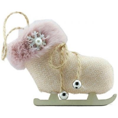 DECOLED Vánoční ozdoba na stromeček brusle, 12 × 9 cm, závěsná, textil, interiér – Hledejceny.cz