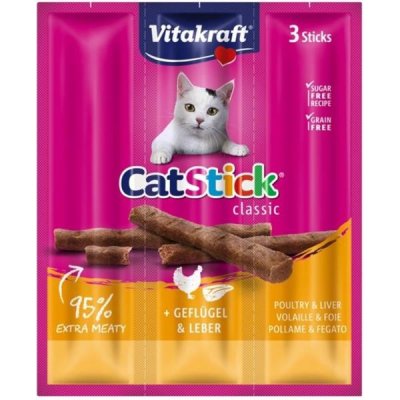 Vitakraft Stick mini cat drůbež játra 3 x 18 g