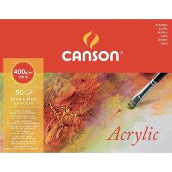 Canson Acrylique Cold Pressed Skicář 32 x 24 cm 400 g Natural White