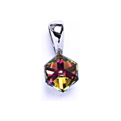 Čištín Stříbrný přívěsek s krystalem Swarovski Vitrail Medium 6x6 mm,P 1230 – Hledejceny.cz