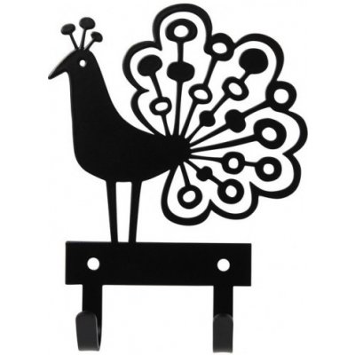 Bengt & Lotta Švédsko Kovový věšák Peacock black 14,5 x 11,5 cm – Hledejceny.cz