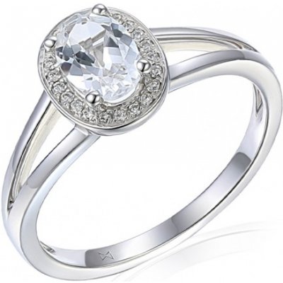 Gems Diamantový prsten Gwen Ii bílé zlato s brilianty a bílým topazem 3864600 0 56
