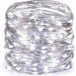 ISO 7267 Světelný řetěz na baterie 100 LED studená bílá 10 m – Hledejceny.cz
