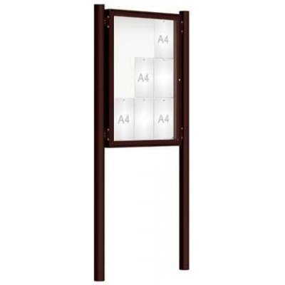 PROCITY Venkovní vitrína model 2000 9 x A4, hnědá, včetně sloupků | Zboží Auto