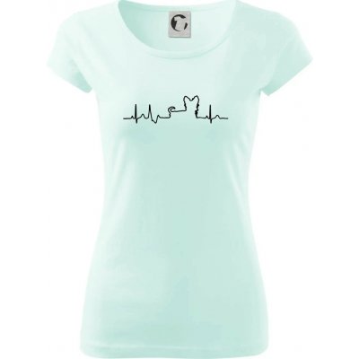 Jorkšírský teriér EKG Dámské triko Pure Frost – Zboží Mobilmania