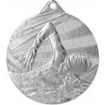 Designová kovová medaile Plavání Stříbro 5 cm – Sleviste.cz