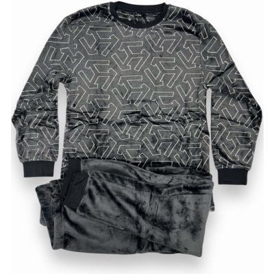 N-feel Karel pánské pyžamo dlouhé mikroplyšové šedé – Zbozi.Blesk.cz