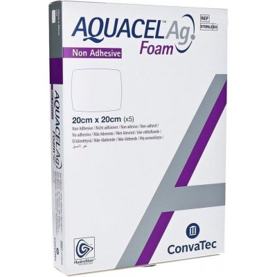 Convatec Aquacel Ag Foam Neadhezivní pěnové krytí s technologií hydrofiber a se stříbrem, 5 ks Rozměr: 15 x 15 cm – Zboží Mobilmania