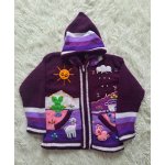 Dětský ručně vyšívaný svetr v Peru fialový – Zboží Dáma