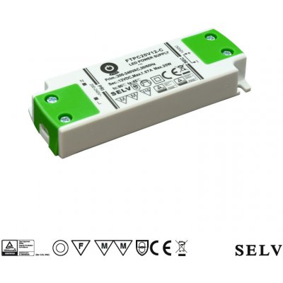 POS, 20W Nábytkový napájecí zdroj, FTPC20V24-C, 24V, 0,83A, IP20 – HobbyKompas.cz