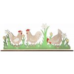 Dekorace Slepice na louce dřevěná 29,5 x 11 x 3 cm na postavení – Hledejceny.cz