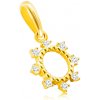 Přívěsky Šperky Eshop Zlatý přívěsek kroužek s tenkými tyčinkami třpytivé kulaté zirkony S4GG245.14