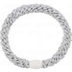KKNEKKI Gumička do vlasů Kknekki Metalic Silver, šedá barva, stříbrná barva, textil – Zboží Dáma