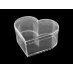 Prima-obchod Plastová krabička / box s víkem srdce 9,5x11x4,5 cm, barva transparent – Zboží Živě