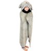 Dětská deka Cozy Noxxiez BL824 Slon hřejivá deka s kapucí se zvířátkem a tlapkovými kapsami