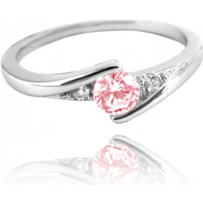 MINET JMAN0046PR stříbrný prsten s růžovým zirkonem – Zboží Dáma