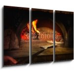 Obraz 3D třídílný - 105 x 70 cm - Pizza cotta con forno a legna Pizza cotta con prono a legna – Zbozi.Blesk.cz