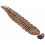 Kudrnaté vlasy na keratin, lidské, 50cm 0,5g/pr., na dredy – světle hnědá – Hledejceny.cz