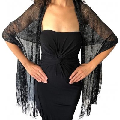Classic Scarf šála třpytivá černá – Zboží Dáma