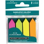 Samolepící papírové záložky CONCORDE šipky, 11 x 43 mm, 4 x 40 lístků, neonový mix – Hledejceny.cz