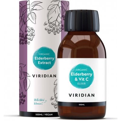 Viridian Elderberry Extract + Vitamin C 100 ml Organic – Zbozi.Blesk.cz