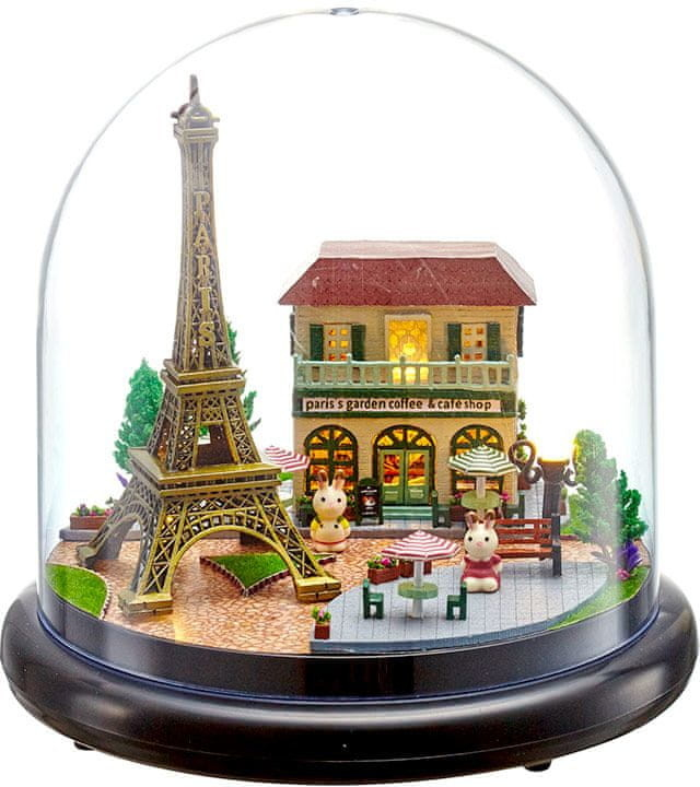 HABARRI Miniatura domečku DIY LED Paříž v klubíčku