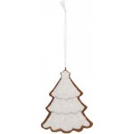 Clayre & Eef Závěsná dekorace zasněžený perníkový stromeček Frosted Ginger - 9*1*10 cm – Hledejceny.cz