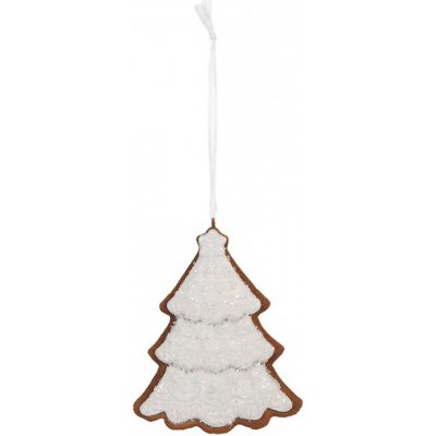 Clayre & Eef Závěsná dekorace zasněžený perníkový stromeček Frosted Ginger - 9*1*10 cm – Hledejceny.cz