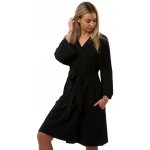 Župan dámský černý bavlněný s páskem pro plnoštíhlé 1G0752 černá – Zboží Dáma