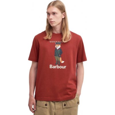Stylové tričko se stylovou liškou Barbour × Maison Kitsuné Beaufort Fox T-Shirt Burnt Henna