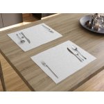 Goldea exkluzivní vánoční prostírání stříbrné se třpytkami 2ks 30x40cm – Zboží Dáma