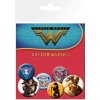 Špendlík a zavírací špendlík Placky Wonder Woman - set 6 kusů