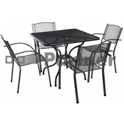 Zahradní kovová sestava MILANO II. 1+4 - Stůl 105x105 cm – Sleviste.cz