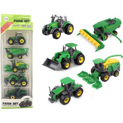 Mamido Farmářský set pěti kovových zemědělských strojů, Traktor, kombajn 1:64 MT1452 – Sleviste.cz