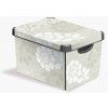 Úložný box Curver Box s víkem plast Deco květinový vzor béžová 22 l 188163