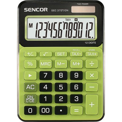 Sencor SEC 372T stolní kalkulačka displej 12 míst zelená, 463253