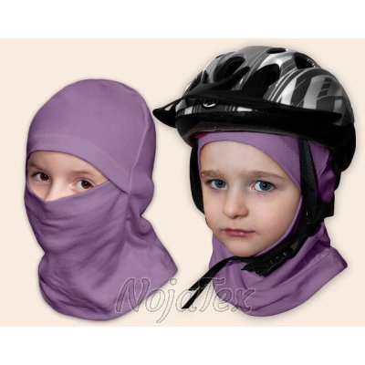 Dětská bavlněná kukla pod helmu Fialová šeříková – Zboží Mobilmania