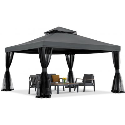Garden Point zahradní pavilon s moskytiérou Valencia 4x4 m Antracitový – Hledejceny.cz