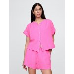 GAP Mušelínová oversize košile Růžová M Růžová – Zboží Dáma