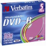 Verbatim DVD-R 4,7GB 16x, Advanced AZO+, slimbox, 5ks (43557) – Zbozi.Blesk.cz