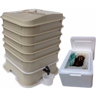 Vermikompostér VermiHut Plus 5 patrový béžový – Zboží Dáma