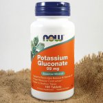 NOW Potassium Gluconate draslík jako glukonát draselný 99 mg x 100 tablet – Hledejceny.cz