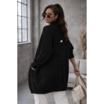 Fashionweek Dámský dlouhý pletený kardigan bez zapínání oversize svetr Itálie MDK9 Černá – Sleviste.cz