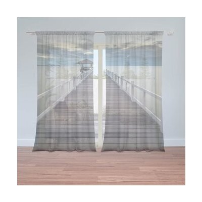 Sablio Záclony Dřevěné molo: 2ks 150x250cm – Hledejceny.cz