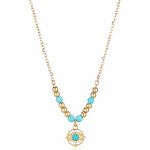 S'Agapõ Pozlacený náhrdelník s tyrkysem boží oko SWH02 – Sleviste.cz