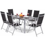 Home&Garden Zahradní sestava Ibiza Pollywood Silver / Black 6+1 – Hledejceny.cz