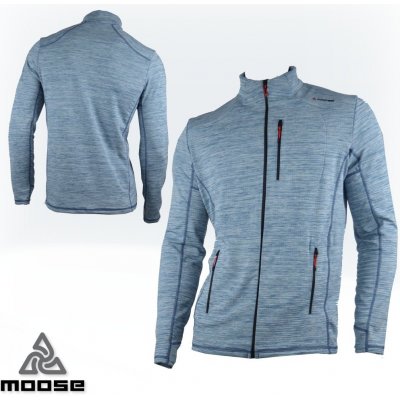 DOVRE MEN MERINO mikina na zip Moose modrá