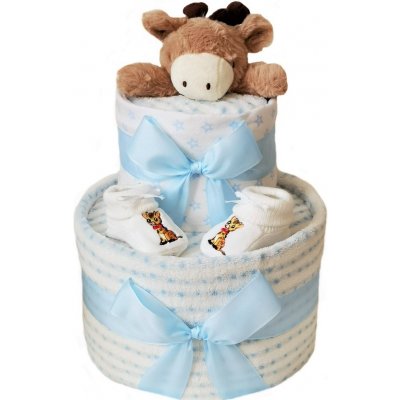Brumlík plenkový dort dvoupatrový Žirafka modrá – Zboží Dáma