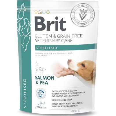 Brit Veterinary Diets Dog Gluten & Grain Free Sterilised Salmon & Pea 400 g