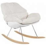 White Label Bílé látkové houpací křeslo WLL Rocky – Zboží Dáma